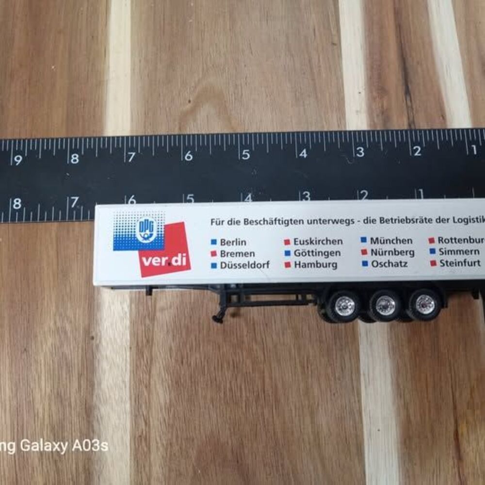 Herpa 1/87 Ver.di Semi Trailer Truck HO Scale German Union Promotional White